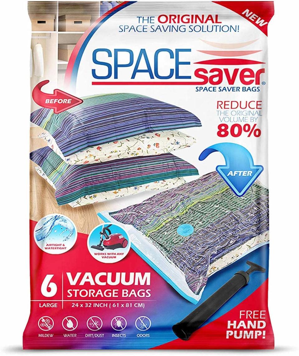 Spacesaver Premium Reusable Vacuum Storage Bags with Hand Pump