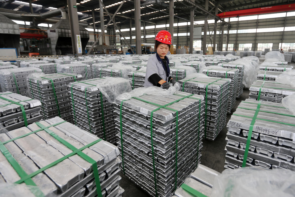 SUIXI, CHINA - AUGUST 13 2021: A woman works in a factory of aluminium products in Suixi county in central China's Anhui province Friday, Aug. 13, 2021. (Photo credit should read Feature China/Barcroft Media via Getty Images)