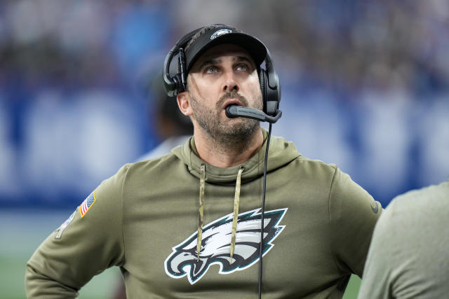 Philadelphia Eagles coach Nick Sirianni competes to the extreme