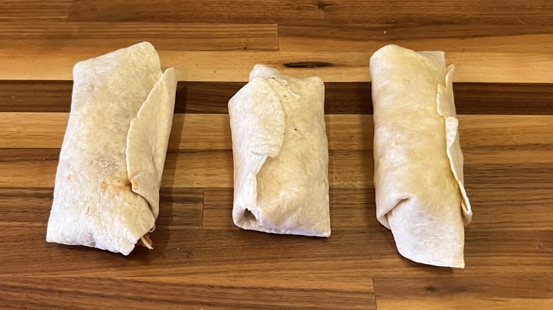 Three Arby's chicken snap wraps