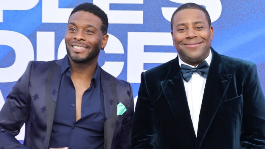 (Left to right) Kel Mitchell and Kenan Thompson attend the 2022 People’s Choice Awards at Barker Hangar on Dec. 6 in Santa Monica, California. The two are reuniting for an official sequel to the hit film “Good Burger” more than 25 years after the original hit theaters. (Photo by Amy Sussman/Getty Images)