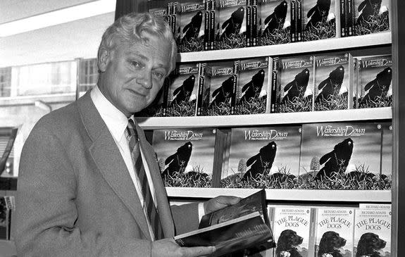 Richard Adams in 1978 with his best-selling book, 'Watership Down.'