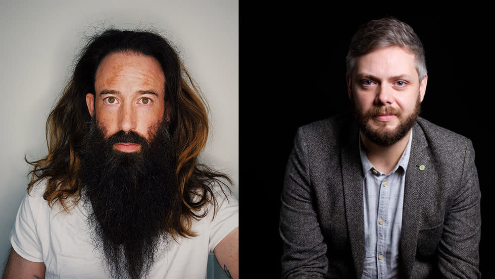  Headshots of Tim Rodgers and Callum Gill from digital and AI branding agency Rehab. 