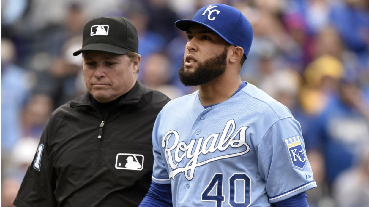 Kelvin Herrera was traded Monday, but no umpires changed teams (AP)