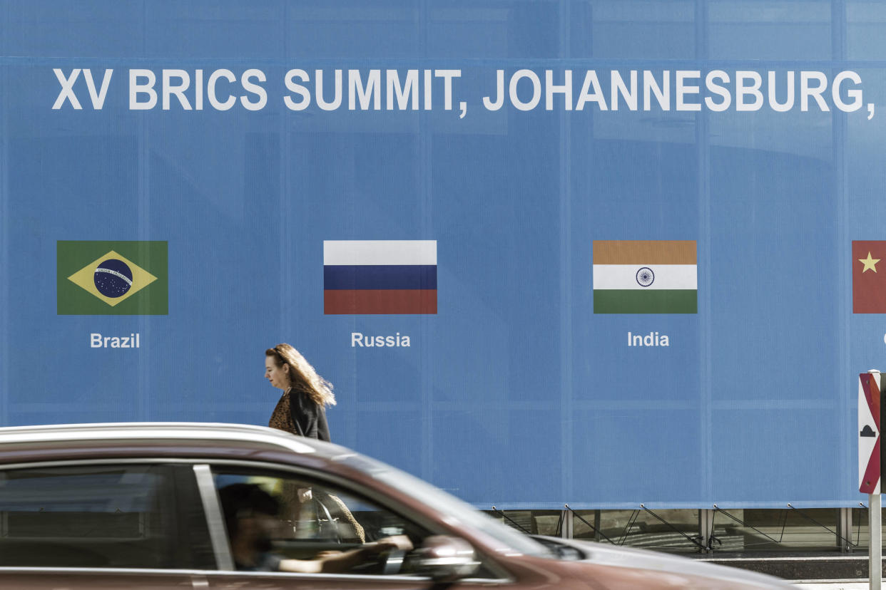 Pourquoi l’élargissement des « Brics » est à l’ordre du jour à Johannesbourg (Photo prise à Johannesburg le 20 août 2023) 