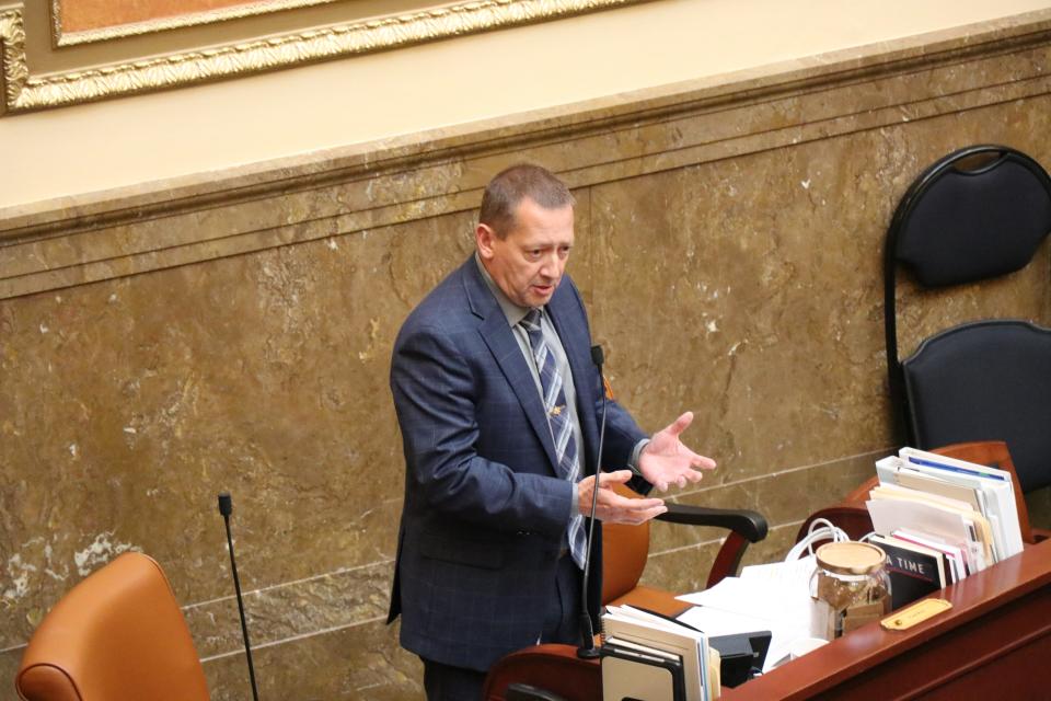 Rep. Paul Ray defends his congressional map during the Nov. 9 special session which has been accused of gerrymandering Democrats out of a congressional seat.