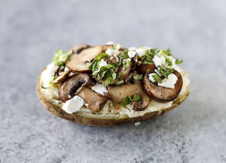 baked potato toppings mushrooms