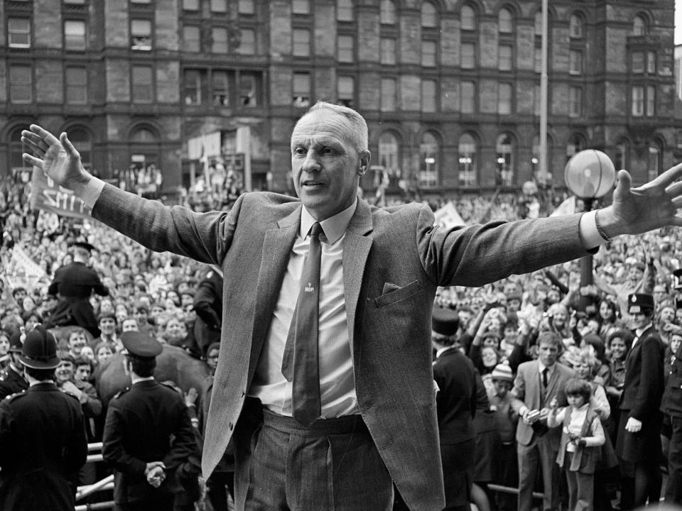 Shankly stands defiant in defeat as he greets fans after the 1971 FA Cup final: Liverpool FC