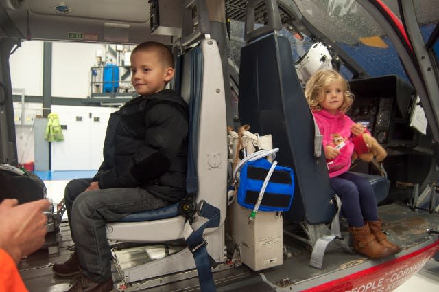 Dylan and Kyrie in the air ambulance