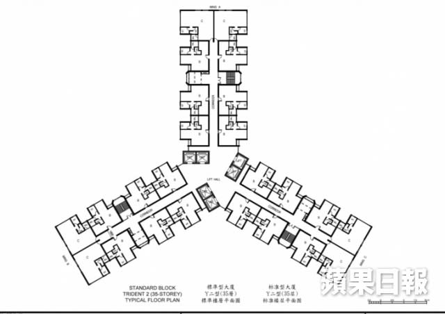 房委會資料，Y2型公屋，樓高35層，一梯24伙，有6部升降機，4伙爭1部，情況好過環海‧東岸。