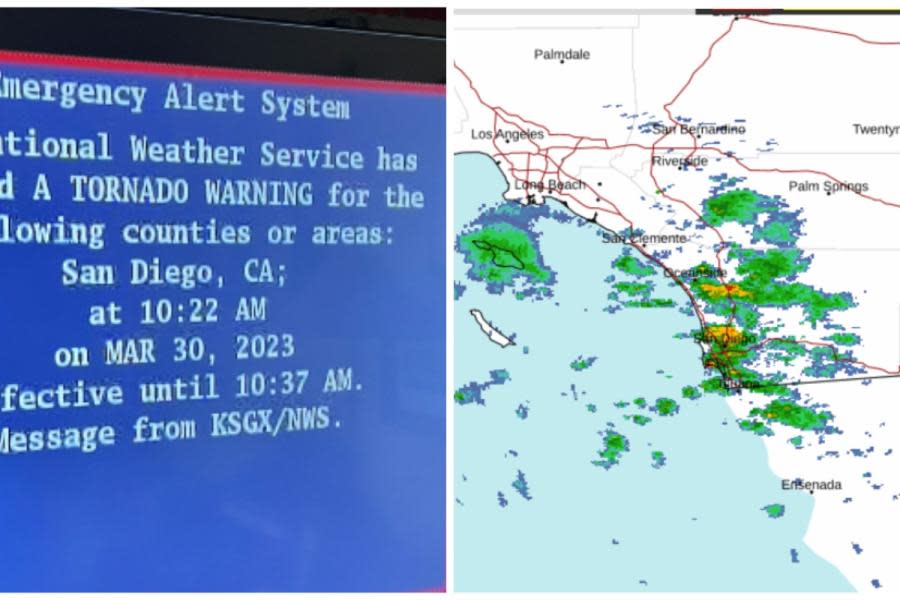 Emiten alerta de tornado para área de San Diego