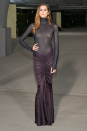 <p>Kaia Gerber debuted her unique spin on the naked dress trend at the Academy Museum Gala wearing a long black Alaïa set featuring a sheer leotard-style top coupled with a long, ruched skirt. </p><p>Can we also talk about how much she resembles her mum, Cindy Crawford, here??</p>