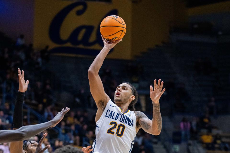 California guard Jaylon Tyson takes a first-half shot against Oregon State, Feb. 22, 2024, in Berkeley.