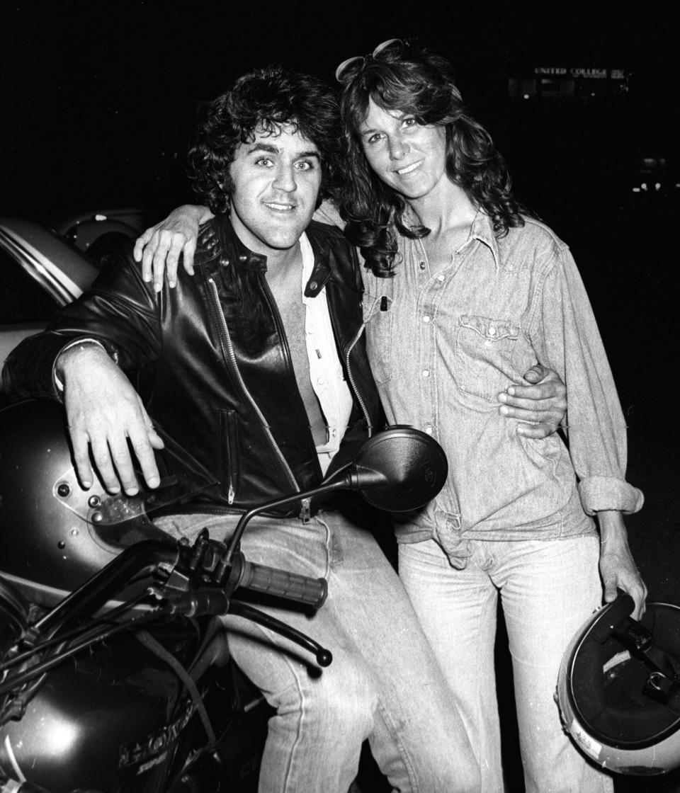 Jay Leno and wife Mavis Nicholson Leno attend the taping of "The Merv Griffin Show" on September 26, 1979 at TAV Studios in Beverly Hills, California