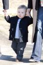 <p>Prince Christian of Denmark arrives with his parents for his first day at the nursery school in March 2007.</p>