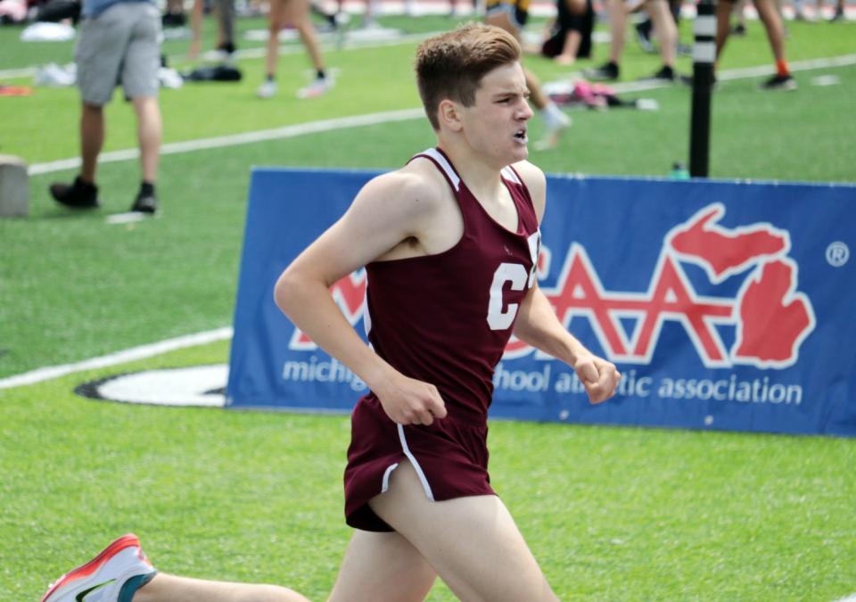 Charlevoix's Sam Peterson ended his Rayder career on a high note with a runner-up Division 3 state finish in the 1600 meter run, which set a new Charlevoix program record.