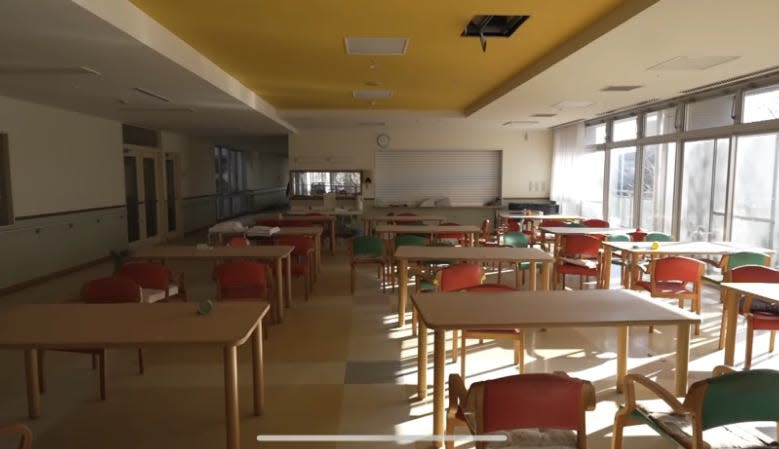 Abandoned hospital cafeteria in Fukushima.