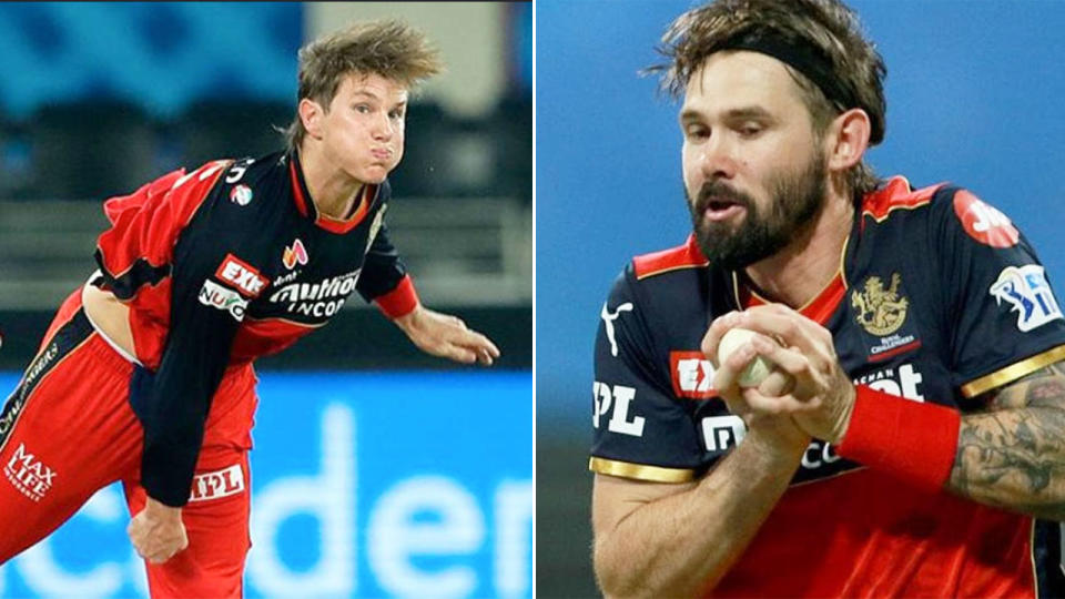 Seen here, Bangalore bowlers Adam Zampa and Kane Richardson.