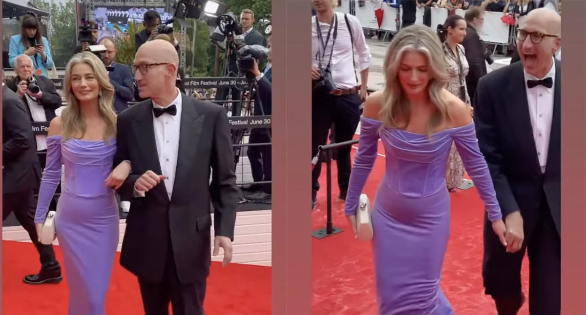 Paulina Porizkova hit the red carpet with boyfriend Jeff Greenstein at the Karlovy Vary Film Festival