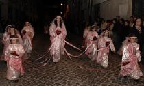 Good Friday procession through the streets of Braga, in the north of Portugal, reconstitutes the crucifixion of Jesus.