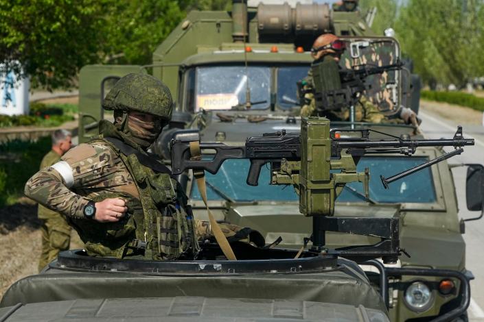 File photo of Russian troops in Zaporizhzhia (Alexander Zemlianichenko/AP)
