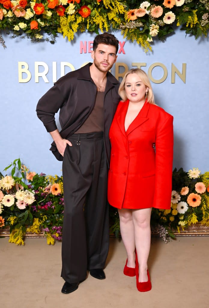 Nicola Coughlan Is Red Hot in Fiery Blazer Dress and Fluffy Heels at Bridgeton Event