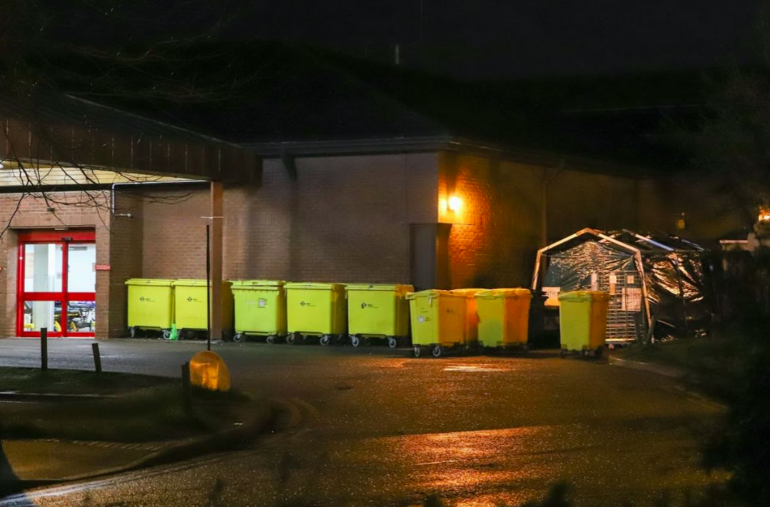 The coronavirus isolation pod is hidden behind bins at Lincoln County Hospital. (Reach)