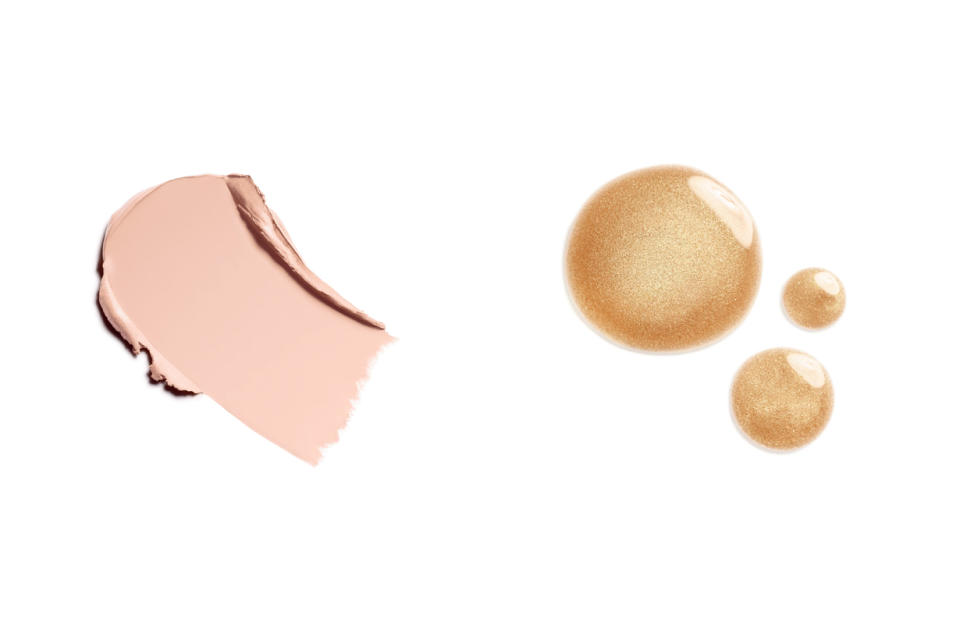 時尚裸光玫瑰柔膚霜、時尚裸光輕紗精華油（從左至右）