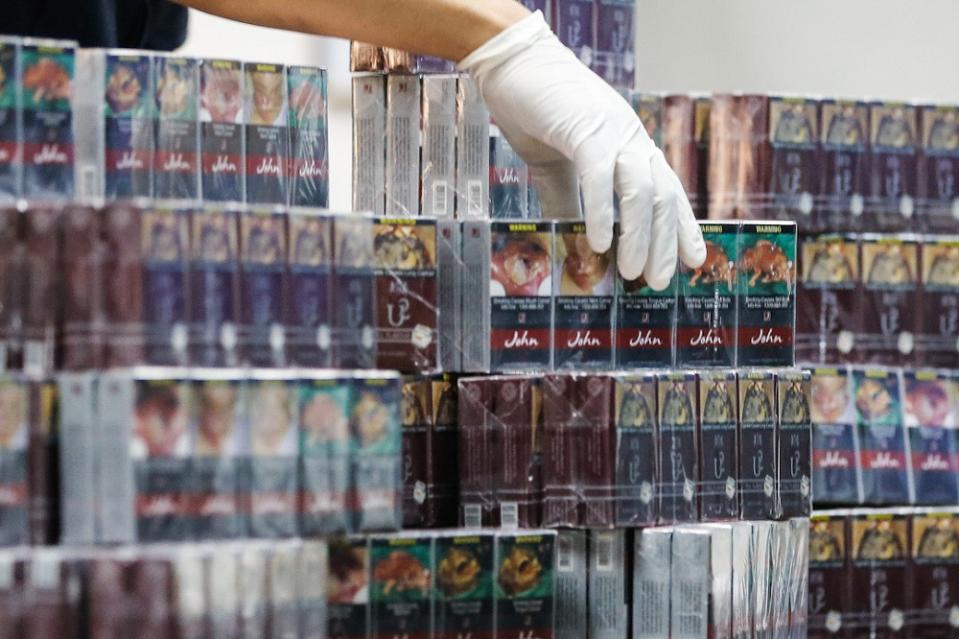 Contraband cigarettes seized by the Royal Malaysian Customs are pictured in Perai July 29, 2020. ― Picture by Sayuti Zainudin