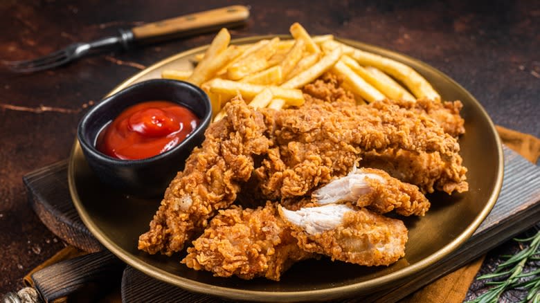 Chicken tenders and fries