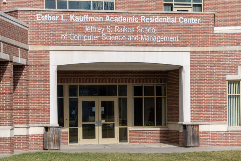 The Kauffman Academic Reesidential Center at the University of Nebraska-Lincoln. Feb. 9, 2024. (Zach Wendling/Nebraska Examiner)