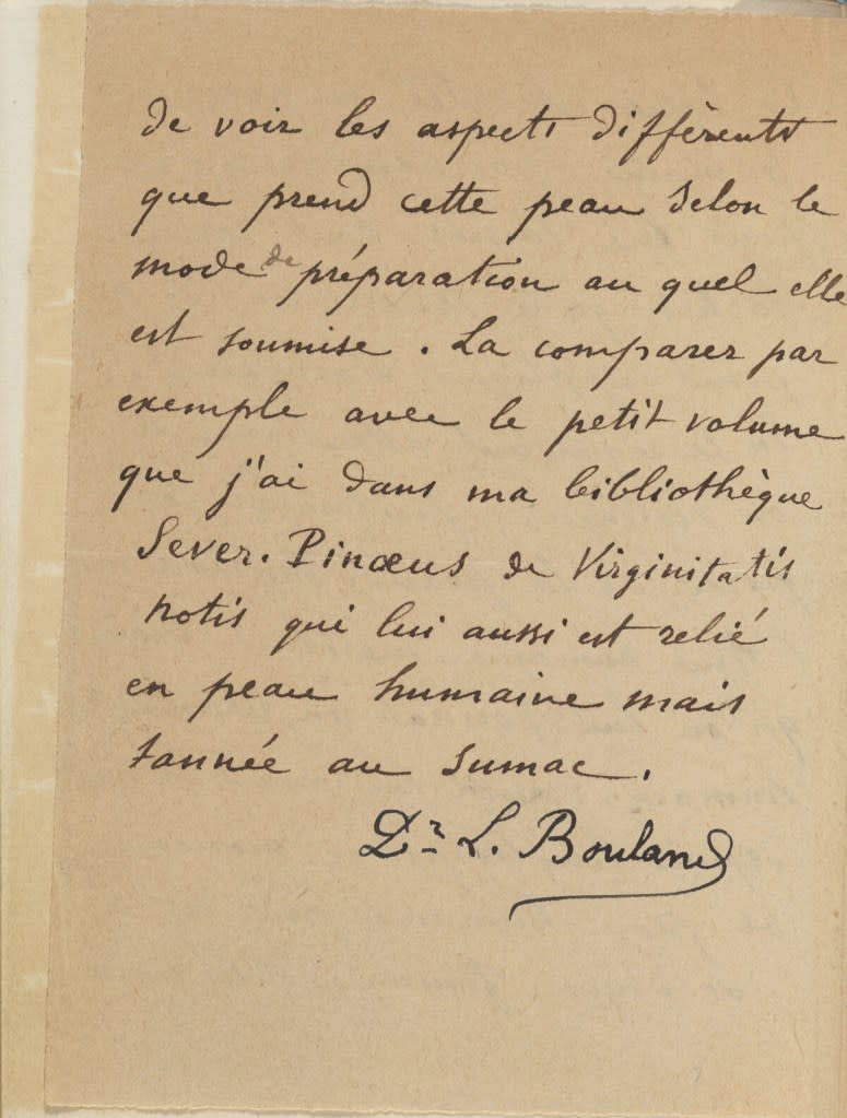 A page is shown from the book by writer Arsène Houssaye. Harvard Library