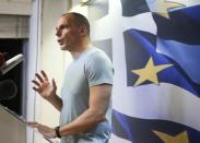 Greek Finance Minister Yanis Varoufakis makes a statement in Athens, Greece July 5, 2015. REUTERS/Alkis Konstantinidis