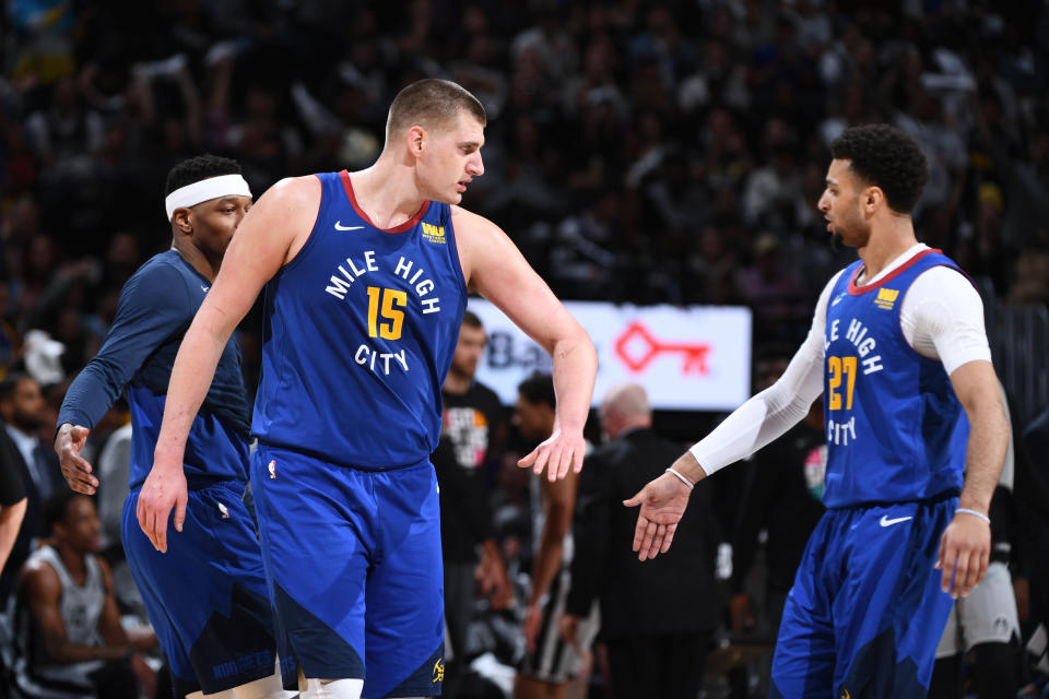 Nikola Jokic and Jamal Murray are a formidable one-two punch for the Nuggets. (Getty)