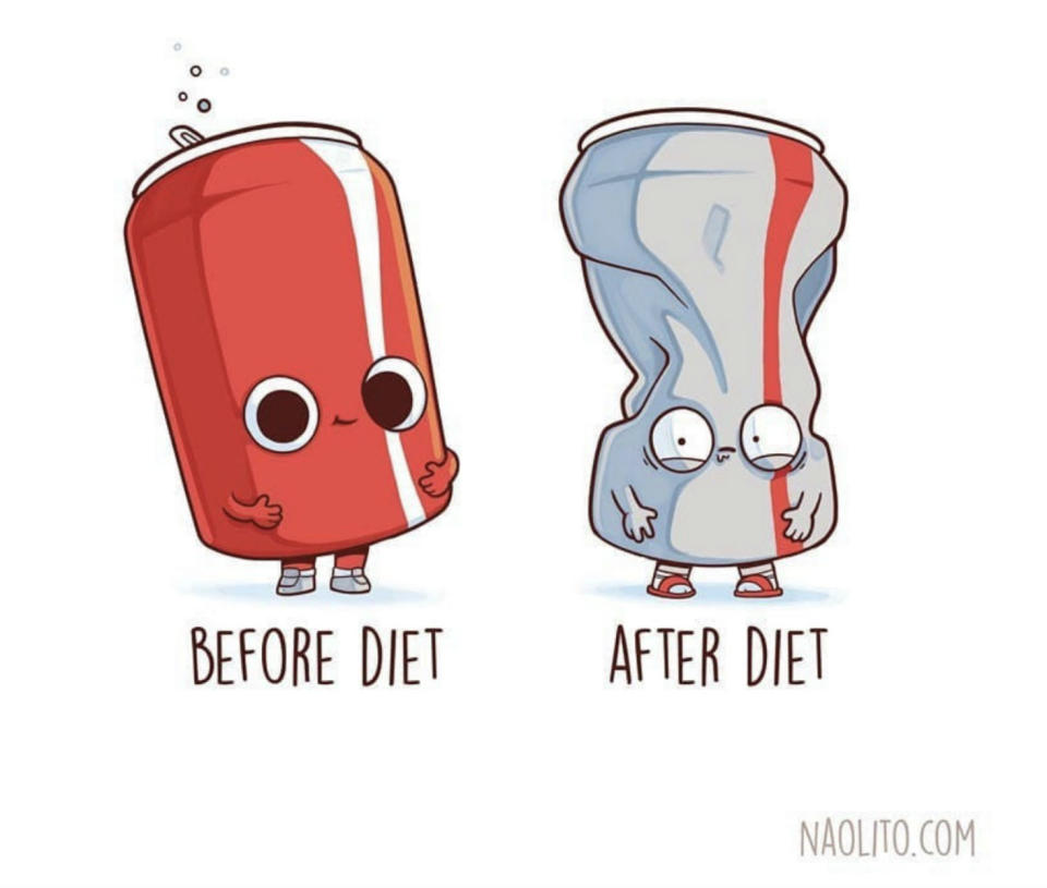 Antes y después de hacer dieta