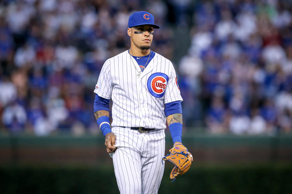 Chicago Cubs All-Star shortstop Javier Baez will be sidelined indefinitely with hairline fracture in left thumb. (Photo by Dylan Buell/Getty Images)