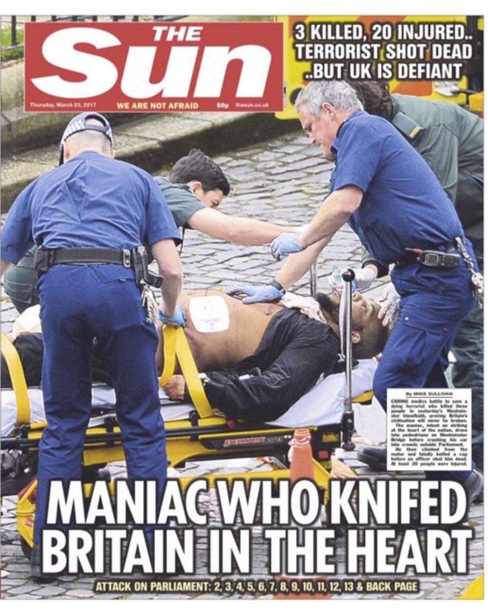 The Sun: 'Maniac who knifed Britain in the heart' (The Sun)