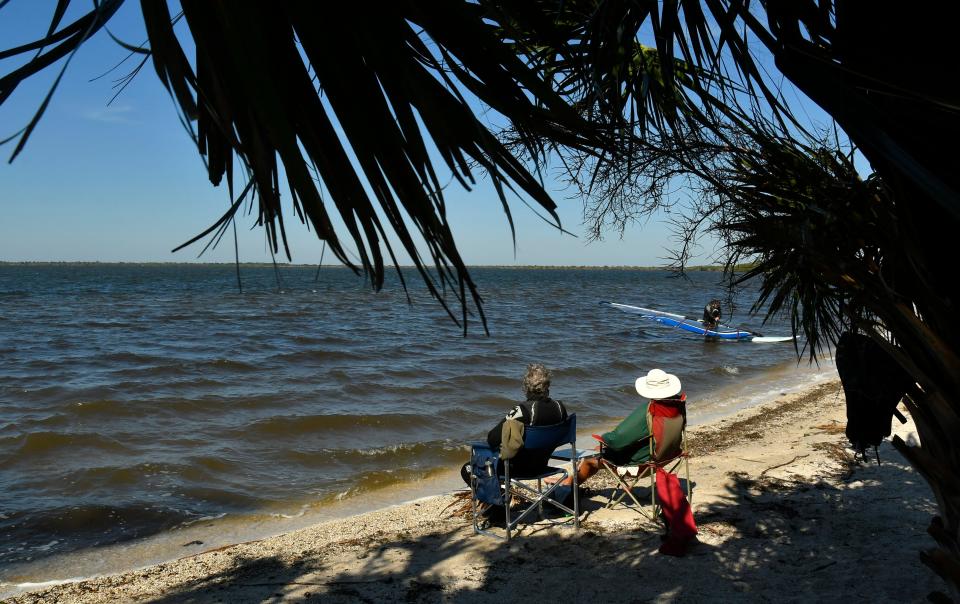  Scenes on a sunny afternoon on the Indian River Lagoon at Parrish Park in Titusville, east of the A. Max Brewer Bridge. 