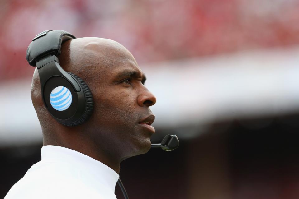 Charlie Strong spent three years as Texas' head coach after four at Louisville. (Getty)