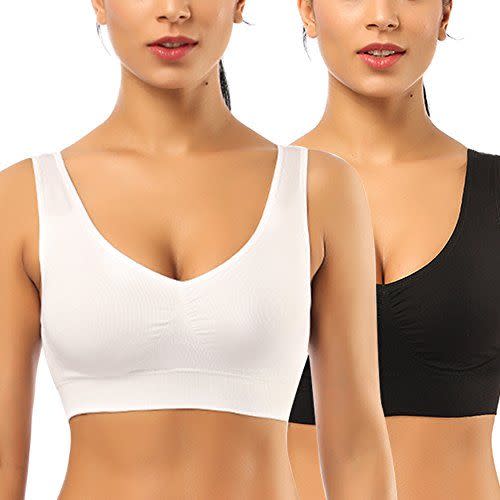 3) 2 Pack Seamless Sleep Sports Bras