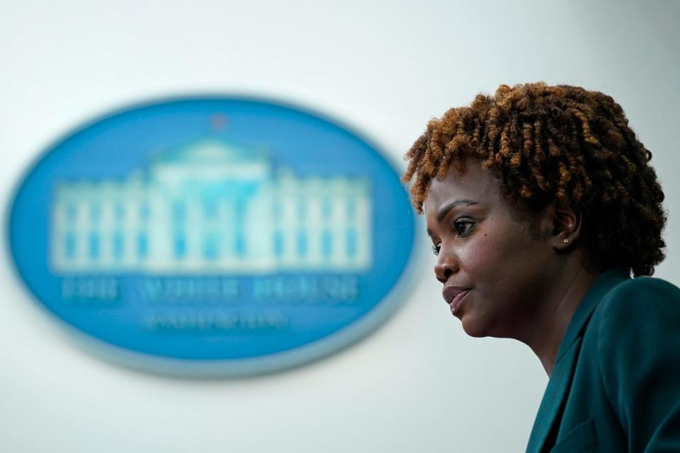 White House press secretary Karine Jean-Pierre condemned Florida’s so-called ‘Don’t Say Gay’ law as ‘discrimination, plain and simple’ (AP)