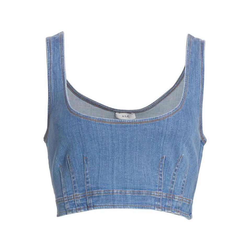 4) Kamila Denim Cropped Top