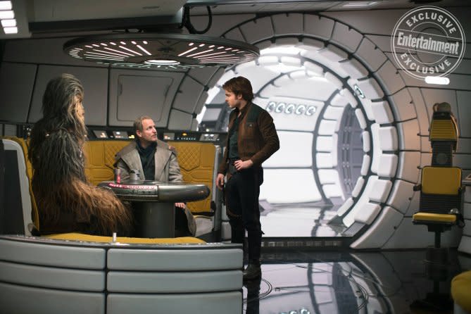 Joonas Suotamo is Chewbacca, Woody Harrelson is Beckett and Alden Ehrenreich is Han Solo (EW)