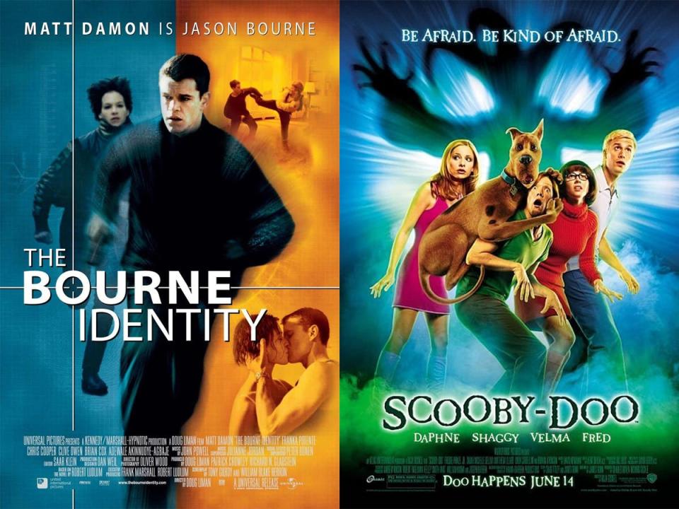 "The Bourne Identity" and "Scooby Doo" posters