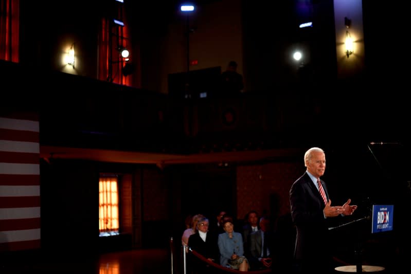 Democratic presidential candidate and former Vice President Joe Biden speaks in Scranton