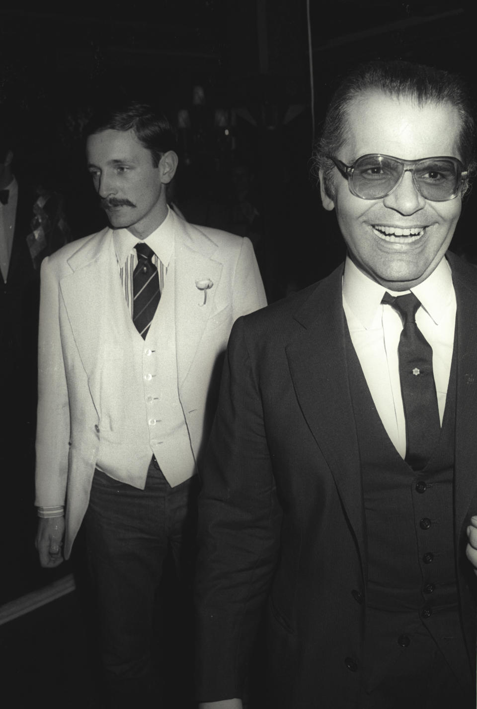Jacques de Bascher and Karl Lagerfeld in Paris in 1979.