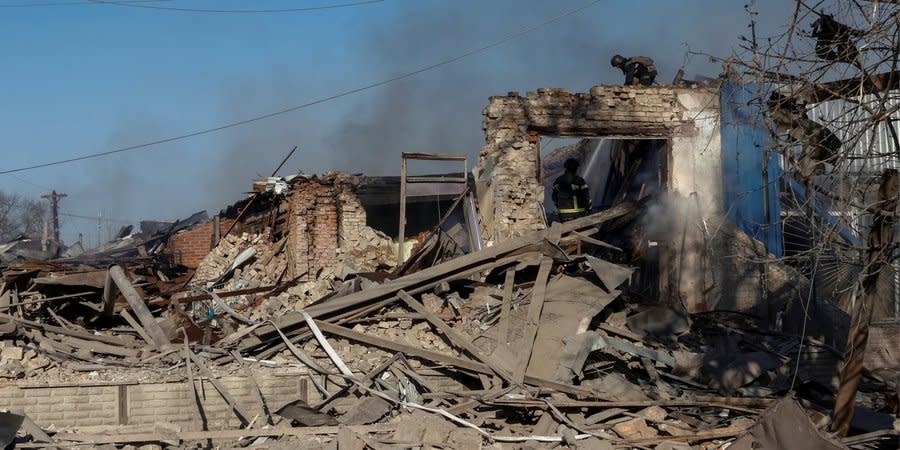 Consequences of one of Russia's strikes on Kharkiv Oblast