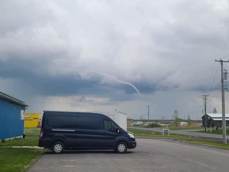 A Facebook user posted this photo of the landspout near Casselman, Ont., on Sunday. (Robbyn Annett/Facebook - image credit)