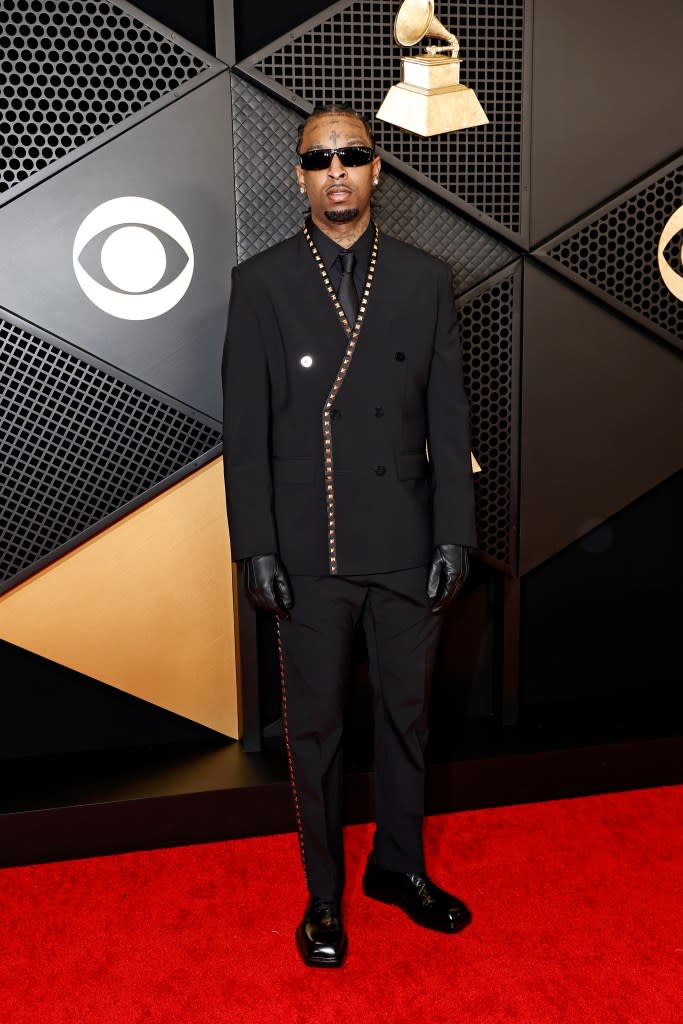 21 savage attends the 66th GRAMMY Awards at Crypto.com Arena on February 04, 2024 in Los Angeles, California.