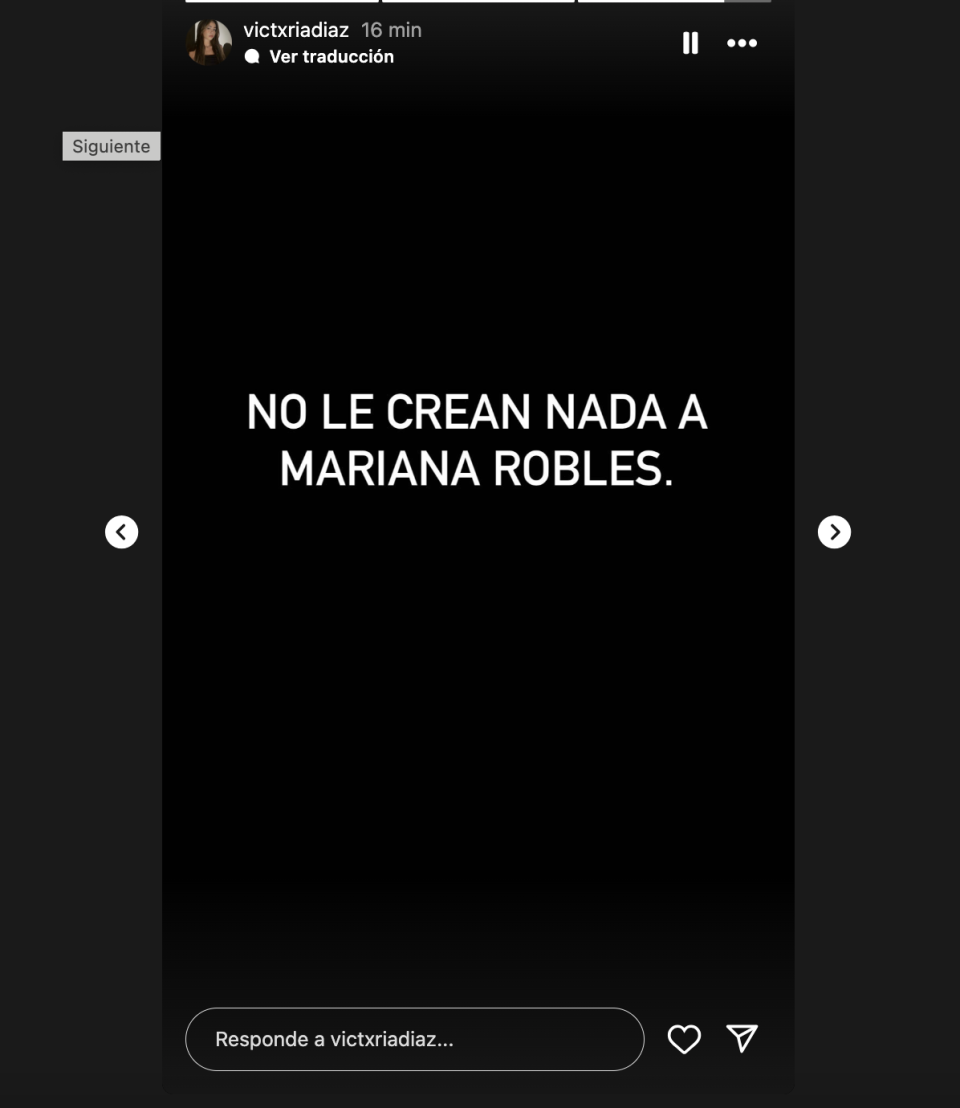 Al parecer, esta es la cuenta de la tercera hija de Nicandro Díaz, Victoria.